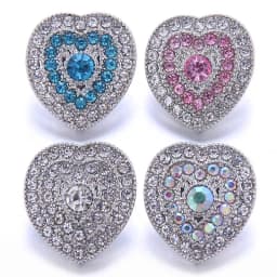 Color Crystal 18MM Snap Button Jewelry Women Fashion DIY Snap Button Bangle Necklace 5Pcs Mixed Accessories Gift Wholesale