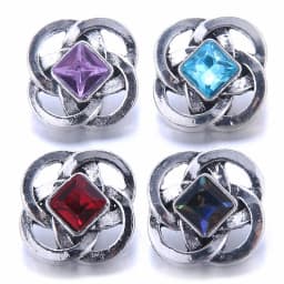 Color Crystal 18MM Snap Button Jewelry Women Fashion DIY Snap Button Bangle Necklace 5Pcs Mixed Accessories Gift Wholesale
