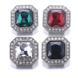 Color Crystal 18MM Snap Button Jewelry Women Fashion DIY Snap Button Bangle Necklace 5Pcs Mixed Accessories Gift Wholesale