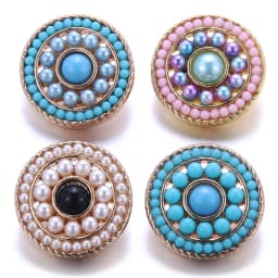 Color Crystal 18MM Snap Button Jewelry Women Fashion DIY Snap Button Bangle Necklace 5Pcs Mixed Accessories Gift Wholesale