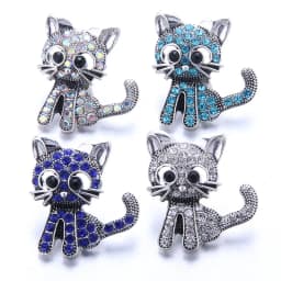 Color Crystal 18MM Snap Button Jewelry Women Fashion DIY Snap Button Bangle Necklace 5Pcs Mixed Accessories Gift Wholesale