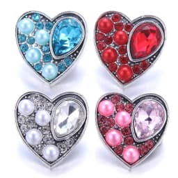 Color Crystal 18MM Snap Button Jewelry Women Fashion DIY Snap Button Bangle Necklace 5Pcs Mixed Accessories Gift Wholesale