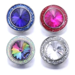 Color Crystal 18MM Snap Button Jewelry Women Fashion DIY Snap Button Bangle Necklace 5Pcs Mixed Accessories Gift Wholesale