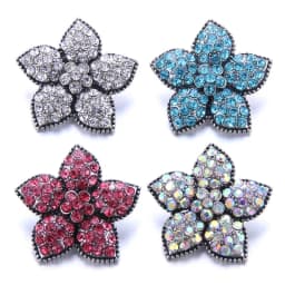 Color Crystal 18MM Snap Button Jewelry Women Fashion DIY Snap Button Bangle Necklace 5Pcs Mixed Accessories Gift Wholesale
