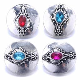 Color Crystal 18MM Snap Button Jewelry Women Fashion DIY Snap Button Bangle Necklace 5Pcs Mixed Accessories Gift Wholesale