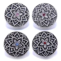 Color Crystal 18MM Snap Button Jewelry Women Fashion DIY Snap Button Bangle Necklace 5Pcs Mixed Accessories Gift Wholesale