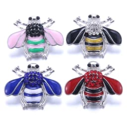 Color Crystal 18MM Snap Button Jewelry Women Fashion DIY Snap Button Bangle Necklace 5Pcs Mixed Accessories Gift Wholesale
