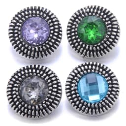 Color Crystal 18MM Snap Button Jewelry Women Fashion DIY Snap Button Bangle Necklace 5Pcs Mixed Accessories Gift Wholesale