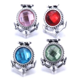 Color Crystal 18MM Snap Button Jewelry Women Fashion DIY Snap Button Bangle Necklace 5Pcs Mixed Accessories Gift Wholesale