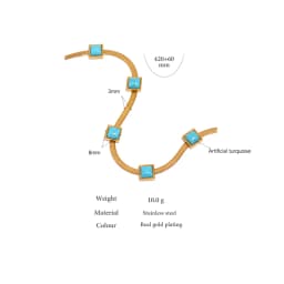 Yhpup Blue Artificial Turquoise Snake Chain Necklace Stainless Steel Golden Collar Jewelry for Women бижутерия для женщин Gift