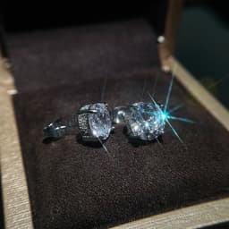Huitan Luxury Silver Color Solitaire CZ Stud Earrings Versatile Style Birthday Lady Gift Delicate Women Earrings Classic Jewelry