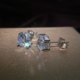 Huitan Luxury Silver Color Solitaire CZ Stud Earrings Versatile Style Birthday Lady Gift Delicate Women Earrings Classic Jewelry