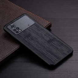 Case for Poco M4 Pro 4G 6.43' Funda Bamboo Wood Pattern Leather Phone Cover Luxury Coque for Xiaomi Poco M4 Pro Case Capa