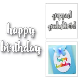 2022 New Arrival Metal Happy Birthday Phrase Word Letter Cutting Dies for Scrapbooking Greeting Card Making Stencils Paper Craft