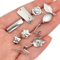 10pcs/Lot Stainless Steel Geometric Leaf Snowflake Earring Stud Earring Posts Connector For DIY Earring Jewelry Making Supplies