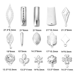 10pcs/Lot Stainless Steel Geometric Leaf Snowflake Earring Stud Earring Posts Connector For DIY Earring Jewelry Making Supplies