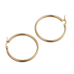 10pcs 5pair Fashion Stainless Steel Earrings Golden Silver Color Round Hoop Earrings Fashion Jewelry Base Earring for Women Gift