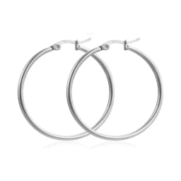 10pcs 5pair Fashion Stainless Steel Earrings Golden Silver Color Round Hoop Earrings Fashion Jewelry Base Earring for Women Gift