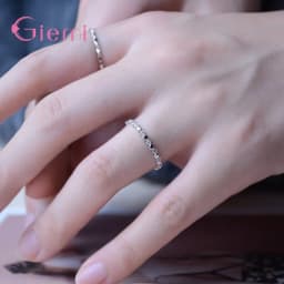 Genuine 925 Sterling Silver Star Cubic Zircon Finger Rings for Women Wedding Band Engagement Statement Jewelry