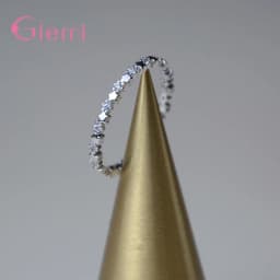 Genuine 925 Sterling Silver Star Cubic Zircon Finger Rings for Women Wedding Band Engagement Statement Jewelry