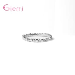 Genuine 925 Sterling Silver Star Cubic Zircon Finger Rings for Women Wedding Band Engagement Statement Jewelry