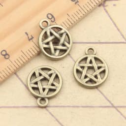 20pcs Charms Star Pentagram 15x12mm Tibetan Bronze Silver Color Pendants Antique Jewelry Making DIY Handmade Craft