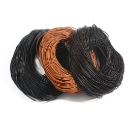 Genuine Leather Round Rope Cord Dark Brown/Nude/Black Beading Cords String Strap For DIY Sewing Woven Necklace Bracelet Supplies