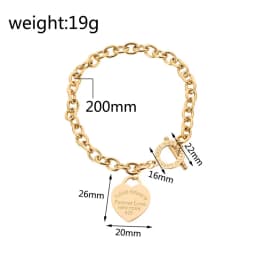 Stainless Steel Love Heart Bracelets For Women Party Jewelry Gift Fashion Joyas De Chain Charm Bracelets Homme Wholesale