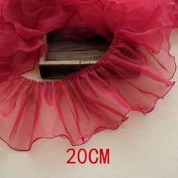 3 Meters/Lot 11 Colors 15-20cm Wide Organza Lace Curtains Purple Pink White Coral Pink Purple Gauze Pleated Lace X962