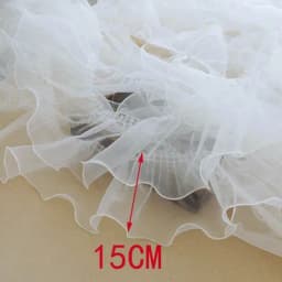 3 Meters/Lot 11 Colors 15-20cm Wide Organza Lace Curtains Purple Pink White Coral Pink Purple Gauze Pleated Lace X962