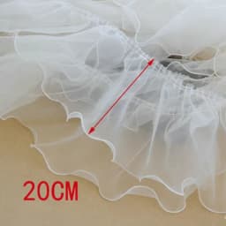 3 Meters/Lot 11 Colors 15-20cm Wide Organza Lace Curtains Purple Pink White Coral Pink Purple Gauze Pleated Lace X962