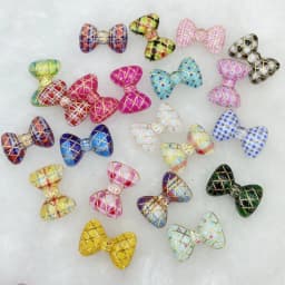 30Pcs Kawaii Cute Colorful Bows Flat Back Resin Cabochons Scrapbooking DIY Jewelry Craft Decoration Accessories C97