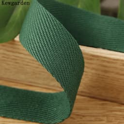Kewgarden Twill Cotton Linen Ribbon 38mm 25mm 10mm 1" 1-1/2" Handmade Tape DIY Hairbow Accessories Packing Webbing 10 Yards