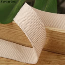 Kewgarden Twill Cotton Linen Ribbon 38mm 25mm 10mm 1" 1-1/2" Handmade Tape DIY Hairbow Accessories Packing Webbing 10 Yards