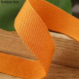 Kewgarden Twill Cotton Linen Ribbon 38mm 25mm 10mm 1" 1-1/2" Handmade Tape DIY Hairbow Accessories Packing Webbing 10 Yards
