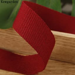 Kewgarden Twill Cotton Linen Ribbon 38mm 25mm 10mm 1" 1-1/2" Handmade Tape DIY Hairbow Accessories Packing Webbing 10 Yards