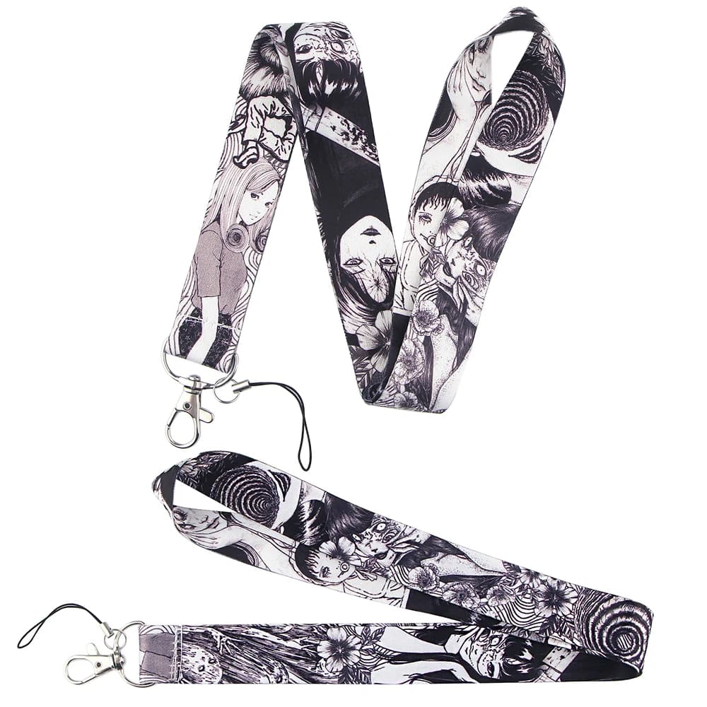 LX157 Horror Glamour Girl Anime Keychain Lanyard USB ID Card Badge Holder Neck Strap DIY Hang Rope Mobile Phone Accessories