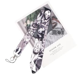 LX157 Horror Glamour Girl Anime Keychain Lanyard USB ID Card Badge Holder Neck Strap DIY Hang Rope Mobile Phone Accessories