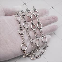 1Meter Bohemia Antique Silver Color Chain Bracelet Handbag Chain Necklace Women Vintage DIY Jewelry Chains Big Size