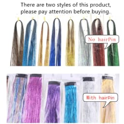 1 Pc Sparkle Shiny Hair Tinsel Hair Extensions Dazzles Women Hippie for Braiding Headdress Hair Braiding Tools Long 100cm