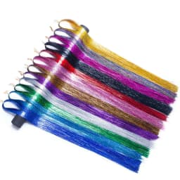 1 Pc Sparkle Shiny Hair Tinsel Hair Extensions Dazzles Women Hippie for Braiding Headdress Hair Braiding Tools Long 100cm