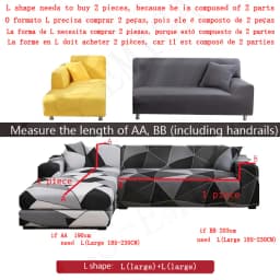 Square lattice printed couch cover sofa cover elastic slipcovers for pets chaselong protector L shape anti-dust machine washable
