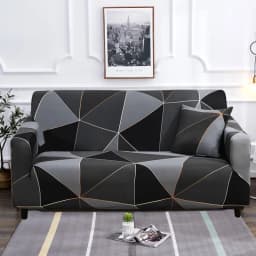 Square lattice printed couch cover sofa cover elastic slipcovers for pets chaselong protector L shape anti-dust machine washable