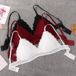Sexy Deep V Lace Bra Crop Top Triangle Cup Seamless Fitness Yoga Sports Bra Lingerie Underwear Breathable Push Up Bralette Bras
