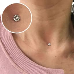 1 PC Surgical Steel Dermal Anchor Moon Shape Micro Dermal Anchor Flower Star Piercings Skin Diver Piercing Body Jewelry 14g