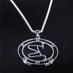 Wealth Mammon Stainless Steel Chain Necklaces for Women/Men Silver Color Round Pendant Necklace Jewelry Bijoux N3780S03