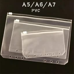 Transparent Waterproof PVC Zipper Binder Folder Storage Bag Pouch Loose Leaf Notebook Accessories A5/A6/A7