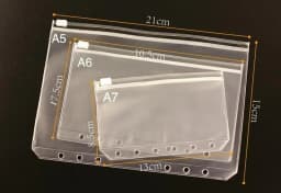 Transparent Waterproof PVC Zipper Binder Folder Storage Bag Pouch Loose Leaf Notebook Accessories A5/A6/A7