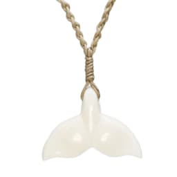 NGX039 Man Jewelry New Zealand Maori Tribes Pendant Natural Bone Whale's Tail Hemp Rope Weaving Beach Leisure Surfing Necklace
