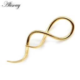 Alisouy 2pcs Punk Stainless Steel 8-shaped twist Dangle Men Women Ear hook Earrings Fake Ear expander Piercing Body Jewelry